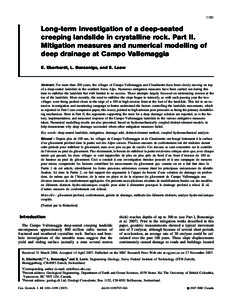 1181  Long-term investigation of a deep-seated creeping landslide in crystalline rock. Part II. Mitigation measures and numerical modelling of deep drainage at Campo Vallemaggia