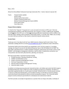 May 2, 2012 Notes from Brownfields Professional Learning Community (PLC) – Cycle 6, Session 4 (session 63) Topics: Proposal review updates Session notes