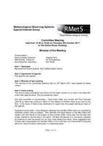 Royal Meteorological Society / Moo / Minutes / Meeting / Brettle / Meteorology / Atmospheric sciences / Air dispersion modeling / Climate of the United Kingdom