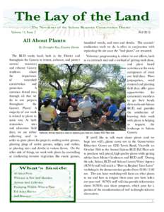 The Lay of the Land The Newsletter of the Solano Resource Conservation District Volume 11, Issue 2 Fall 2013