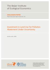 Investment in Land Use for Pollution Abatement Under Uncertainty