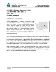 Washington State Department of Transportation Aviation Division Odessa Municipal Airport Lincoln County, Washington