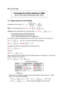 Peter von der Lippe  Formulas for Chain-linking in QNA part III of the ECB- presentation (JanSteps common to all methods