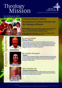 LEADERSHIP FORMATION PROGRAMMarch 2015 Understanding the Biblical Foundations of Catholic Ministry and