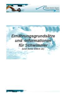 ☺  Maxi Swim-Team Hamm - Ernährungsinformation für Schwimmer Inhaltsverzeichnis