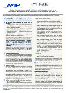 d  AVIP	Multilib Contrat individuel d’assurance sur la vie libellé en unités de compte et/ou en euros avec garanties optionnelles en cas de décès, garanti par les compagnies AVIP et AGF Vie