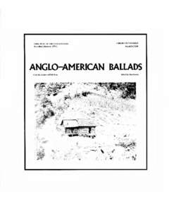 Folk Music of the United States: Anglo American Ballads AFS L1