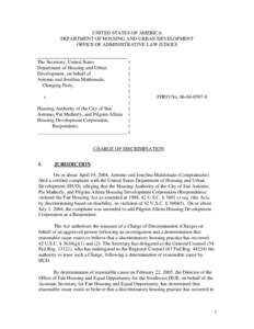 Antonio Maldonado / Military personnel / United States / Puerto Rico / Housing / Fair housing / Office of Fair Housing and Equal Opportunity