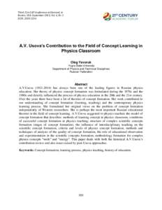 Education / Cognition / Educational psychology / Cognitive science / Epistemology of science / Learning theory / Constructivism / Physics education / Physics / Scientific modelling / Lev Vygotsky / Outline of physics