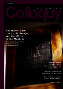 WINTERColloquy ALUMNI QUARTERLY  The