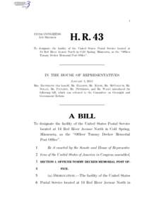 I  113TH CONGRESS 1ST SESSION  H. R. 43