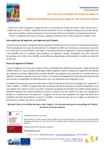 Communiqué de presse 28 novembre 2013 UNE ÉTUDE SUR LE LOGEMENT DES JEUNES EN EUROPE OU  COMMENT RÉPONDRE AUX BESOINS DE MOBILITÉ, UNE CLÉ POUR L’EMPLOI