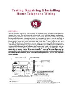 Testing, Repairing & Installing Home Telephone Wiring