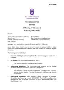 FI/S4/15/9/M  FINANCE COMMITTEE MINUTES 9th Meeting, 2015 (Session 4) Wednesday 11 March 2015