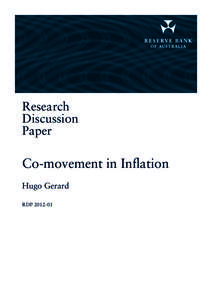 Research Discussion Paper Co-movement in Inflation Hugo Gerard