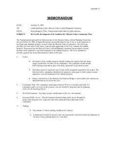 Appendix G  MEMORANDUM DATE:  October 21, 2002