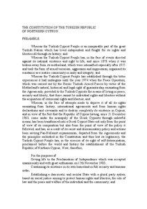 THE CONSTITUTION OF THE TURKISH REPUBLIC OF NORTHERN CYPRUS PREAMBLE