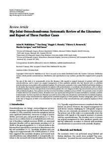 Hip Joint Osteochondroma: Systematic Review of the Literature and Report of Three Further Cases