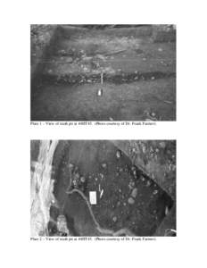 Plate 1 – View of trash pit at 44HT45. (Photo courtesy of Dr. Frank Farmer).  Plate 2 – View of trash pit at 44HT45. (Photo courtesy of Dr. Frank Farmer). Plate 3 – View of trash pit at 44HT45. (Photo courtesy of 