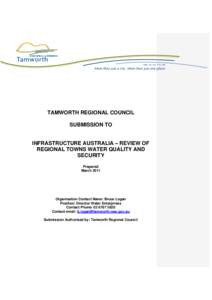 Microsoft Word - Council submission to Infrastructure Australia Regional Towns Water Quality and Security Review.DOC