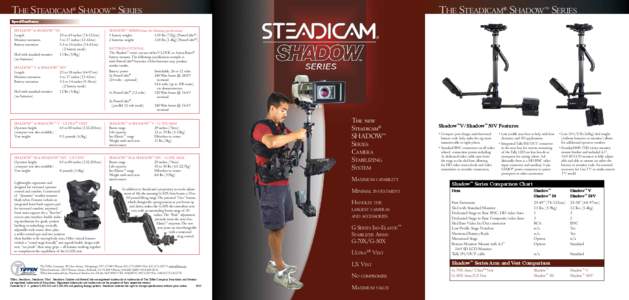 THE STEADICAM® SHADOW™ SERIES  THE STEADICAM® SHADOW™ SERIES Specifications:  SHADOW™ & SHADOW™ 50