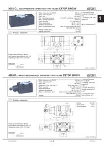 AD.5.O... OLEO-PNEUMATIC  OPERATION TYPE VALVES Max. pressure ports P/A/B Max. pressure port T Max. flow