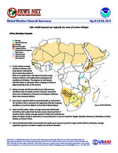 FEWS NET  FAMINE EARLY WARNING SYSTEMS NETWORK Global Weather Hazards Summary