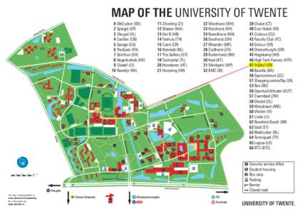 MAP OF THE UNIVERSITY OF TWENTE EG KSW  REU