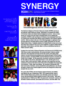 SYNERGY RCDV:CPC The Newsletter of the Resource Center on Domestic Violence: Child Protection & Custody