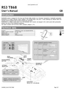 www.quantek.co.uk  RS3 T868 User’s Manual  GB