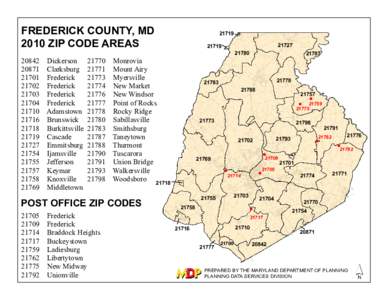 FREDERICK COUNTY, MD 2010 ZIP CODE AREAS[removed]