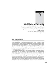 Privacy / Bell–LaPadula model / Multilevel security / Classified information / Role-based access control / Mandatory access control / Information privacy / National Security Agency / Medical privacy / Computer security / Security / National security