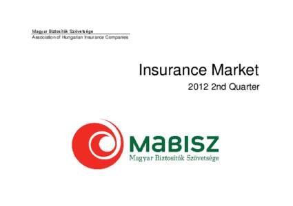 Magyar Biztosítók Szövetsége Association of Hungarian Insurance Companies Insurance Market 2012 2nd Quarter