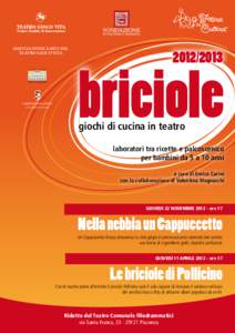 ASSOCIAZIONE AMICI DEL TEATRO GIOCO VITA COMUNE DI PIACENZA Assessorato alla Cultura