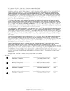 Microsoft Word - Aug 15 - WAIVER and RELEASE OF LIABILITY.docx