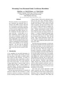 Linguistics / Computational linguistics / Speech recognition / Data analysis / Data mining / Hierarchical clustering / Coreference / Cluster analysis / Information extraction / Statistics / Science / Natural language processing