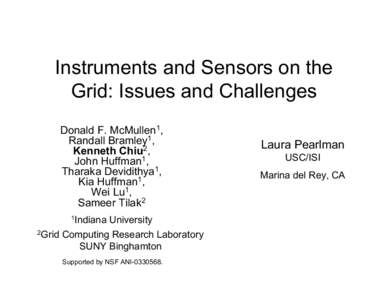 Instruments and Sensors on the Grid: Issues and Challenges