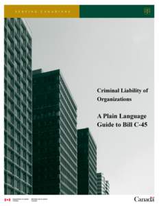 CORPORATE CRIMINAL LIABILITY – A PLAIN LANGUAGE GUIDE