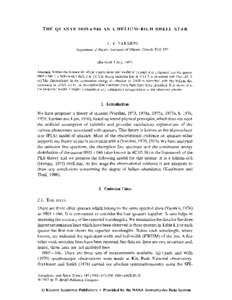 T H E QUASAR 0805 + 046 AS A HELIUM-RICH S H E L L STAR Y . P. V A R S H N I Department of Physics, University of Ottawa, Canada K I N 6N5 (Received 3 July, 1985) Abstract. Within the framework of the plasma-laser star m