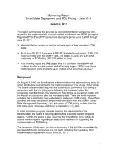 Smart Meter Deployment and the Application of Time of Use Pricing