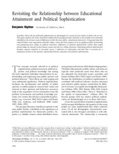 Revisiting the Relationship between Educational Attainment and Political Sophistication