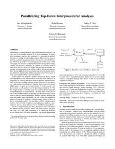 Parallelizing Top-Down Interprocedural Analyses Aws Albarghouthi ∗ Rahul Kumar  Aditya V. Nori