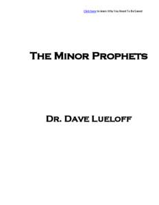 Click here to learn Why You Need To Be Saved  The Minor Prophets