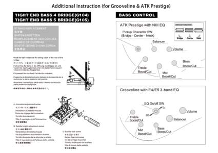 Additional Instruction (for Grooveline & ATK Prestige) TIGHT END BASS 4 BRIDGE(G104) TIGHT END BASS 5 BRIDGE(G105) BASS CONTROL