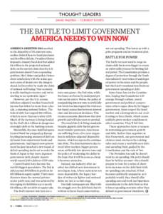 thought leaders david malpass —­current events The battle to limit government America needs to win Now America greeted 2013 numbed