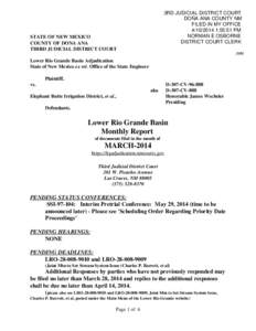 3RD JUDICIAL DISTRICT COURT DOÑA ANA COUNTY NM FILED IN MY OFFICE[removed]:55:51 PM NORMAN E OSBORNE DISTRICT COURT CLERK