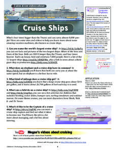 5 sites & ten videos about  is made possible by Cruise Ships