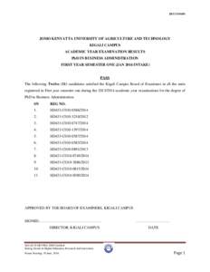 The following TWO (2) candidates did not sit for examinations in the units indicated against their names during first year[removed]academic year in Bachelor of Science in Information Technology on financial grounds