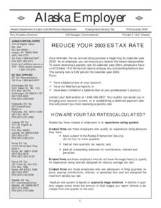 Tax / IRS tax forms / Alaska / Payroll / Business / Public economics / Accountancy / Payroll tax / Taxation in the United States / Finance / Public finance