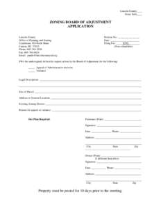 Lincoln County____ Sioux Falls____ ZONING BOARD OF ADJUSTMENT APPLICATION Lincoln County